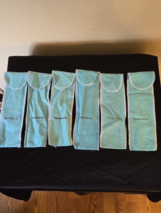 Tiffany & Co. Other - VTG Tiffany & Co. Blue Velvet Jewelry Pouch - Set of 6